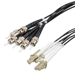 Picture of 6 Strand LC/UPC to ST/UPC 62.5/125 OM1, 5.0mm Distribution Cable, 2.0mm Breakout 0.5M, LSZH - 10M