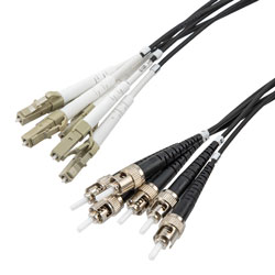 Picture of 6 Strand LC/UPC to ST/UPC 50/125 OM3, 5.0mm Distribution Cable, 2.0mm Breakout 0.5M, LSZH - 10M