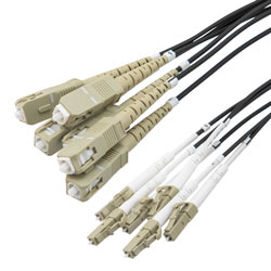 Picture of 6 Strand LC/UPC to SC/UPC 50/125 OM4, 5.0mm Distribution Cable, 2.0mm Breakout 0.5M, LSZH - 10M