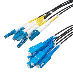 Picture of 6 Strand LC/UPC to SC/UPC 9/125 SM OS2, 5.0mm Distribution Cable, 2.0mm Breakout 0.5M, LSZH - 10M