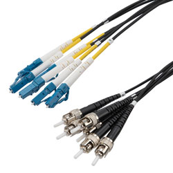 Picture of 6 Strand LC/UPC to ST/UPC 9/125 SM OS2, 5.0mm Distribution Cable, 2.0mm Breakout 0.5M, LSZH - 10M