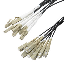 Picture of 8 Strand LC/UPC to SC/UPC 62.5/125 OM1, 5.6mm Distribution Cable, 2.0mm Breakout 0.5M, LSZH - 10M