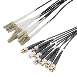 Picture of 8 Strand LC/UPC to ST/UPC 62.5/125 OM1, 5.6mm Distribution Cable, 2.0mm Breakout 0.5M, LSZH - 10M