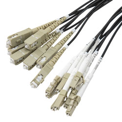 Picture of 8 Strand LC/UPC to SC/UPC 50/125 OM3, 5.6mm Distribution Cable, 2.0mm Breakout 0.5M, LSZH - 10M
