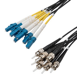 Picture of 8 Strand LC/UPC to ST/UPC 9/125 SM OS2, 5.6mm Distribution Cable, 2.0mm Breakout 0.5M, LSZH - 20M