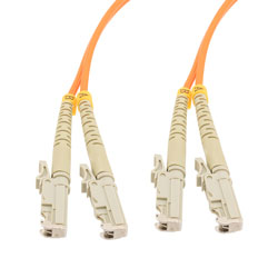 Picture of Fiber Optic Patch Cable E2000/PC-E2000/PC Duplex 100/140 Large Core Multimode Fiber 3.0mm PVC 1 m