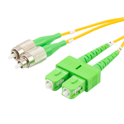 Picture of Fiber Optic Patch Cable FC/APC to SC/APC Duplex 9/125 single mode OS2 OFNP, 1 meter