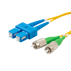 Picture of Fiber Optic Patch Cable FC/APC to SC/UPC Duplex 9/125 single mode OS2 OFNP, 5 meter