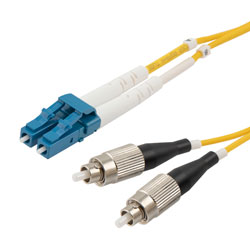 Picture of Fiber Optic Patch Cable FC to LC Duplex 9/125 single mode OS1 LSZH, 3 meter