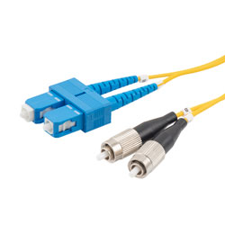 Picture of Fiber Optic Patch Cable FC to SC Duplex 9/125 single mode OS1 OFNP, 1 meter