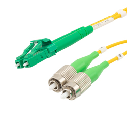 Picture of Fiber Optic Patch Cable LC/APC to FC/APC Duplex 9/125 single mode OS2 LSZH, 10 meter
