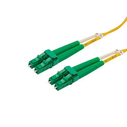 Fiber Optic Patch Cable LC/APC to LC/APC Duplex 9/125 single mode OS2 OFNP,  1 meter