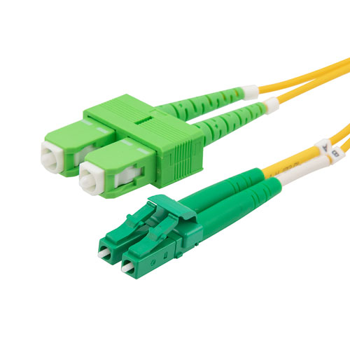 Picture of Fiber Optic Patch Cable LC/APC to SC/APC Duplex 9/125 single mode OS2 OFNP, 2 meter