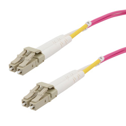 Picture of Fiber Optic Patch Cable LC to LC Duplex 50/125 multimode OM4 OFNP, 2 meter