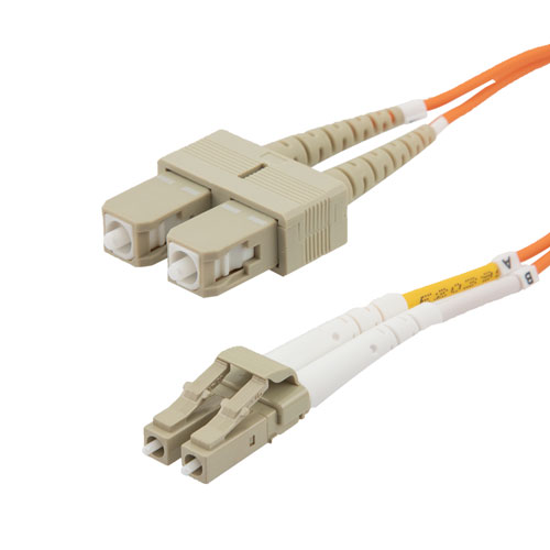 Picture of Fiber Optic Patch Cable LC to SC Duplex 62.5/125 multimode OM1 OFNP, 3 meter