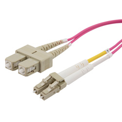 Picture of Fiber Optic Patch Cable LC to SC Duplex 50/125 multimode OM4 OFNP, 5 meter