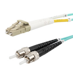 Picture of Fiber Optic Patch Cable LC to ST Duplex 50/125 multimode OM3 OFNP, 5 meter
