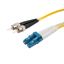 Picture of Fiber Optic Patch Cable LC to ST Duplex 9/125 single mode OS1 OFNP, 2 meter