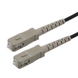 Picture of Fiber Optic Patch Cable SC/UPC to SC/UPC Simplex 62.5/125 OM1 MMF 3.0mm Black, (LSZH) w/ internal spiral armor, 2 meter