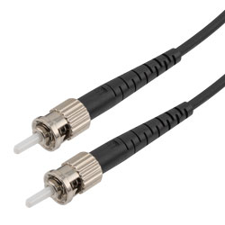 Picture of Fiber Optic Patch Cable ST/UPC to ST/UPC Simplex 62.5/125 OM1 MMF 3.0mm Black, (LSZH) w/ internal spiral armor, 15 meter