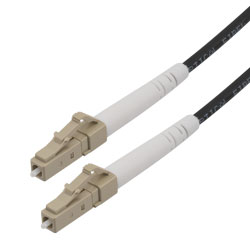 Picture of Fiber Optic Patch Cable LC/UPC to LC/UPC Simplex 50/125 OM2 MMF 3.0mm Black, (LSZH) w/ internal spiral armor, 5 meter