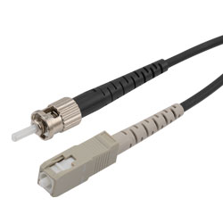 Picture of Fiber Optic Patch Cable SC/UPC to ST/UPC Simplex 50/125 OM2 MMF 3.0mm Black, (LSZH) w/ internal spiral armor, 5 meter