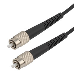 Picture of Fiber Optic Patch Cable FC/UPC to FC/UPC Simplex 50/125 OM4 MMF 3.0mm Black, (LSZH) w/ internal spiral armor, 5 meter
