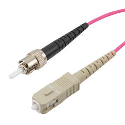 Picture of SC/ST 50/125 Multimode 40/100GB Simplex Fiber Patch Cable , OM4, 7 Meter