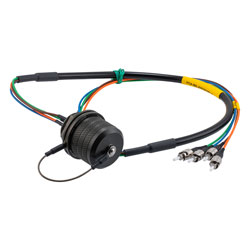Picture of 4 Channel TFOCA 2 Jam Nut Receptacle to ST/UPC, Multimode OM1, 7.5mm Tactical cable assembly, 3 meter, 18in (0.4572M) breakout