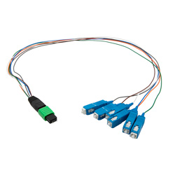 Picture of Patch Cord Single Mode OS2 6 Cores MPO Male to SC/UPC 0.9mm PVC 6 Color 0.5M