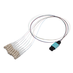Picture of Patch Cord Multimode OM2 8 Cores MPO Male to LC/UPC 0.25mm PVC 8 Color 0.5M
