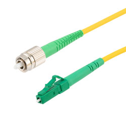 Picture of Fiber Optic Patch Cable, FC/APC Narrow Key to LC/APC Simplex PM (Polarized Maintaining), 1550nm, 3.0mm Loose Tube PVC, 1-Meter