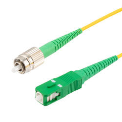 Picture of Fiber Optic Patch Cable, FC/APC Narrow Key to SC/APC Simplex PM (Polarized Maintaining), 1550nm, 2.0mm Loose Tube PVC, 1-Meter