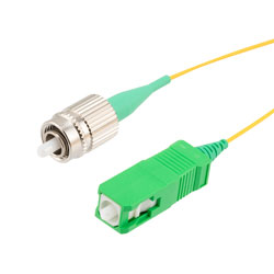 Picture of Fiber Optic Patch Cable, FC/APC Narrow Key to SC/APC Simplex PM (Polarized Maintaining), 1550nm, 0.9mm Loose Tube Hytrel, 1-Meter