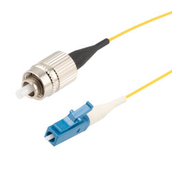 Picture of Fiber Optic Patch Cable, FC/PC Narrow Key to LC/PC Simplex PM (Polarized Maintaining), 1550nm, 0.9mm Loose Tube Hytrel, 2-Meter