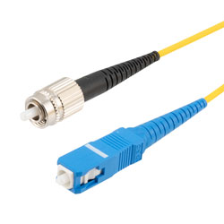 Picture of Fiber Optic Patch Cable, FC/PC Narrow Key to SC/PC Simplex PM (Polarized Maintaining), 1550nm, 2.0mm Loose Tube PVC, 2-Meter