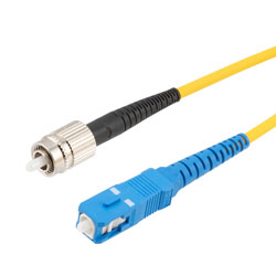 Picture of Fiber Optic Patch Cable, FC/PC Narrow Key to SC/PC Simplex PM (Polarized Maintaining), 1550nm, 3.0mm Loose Tube PVC, 1-Meter