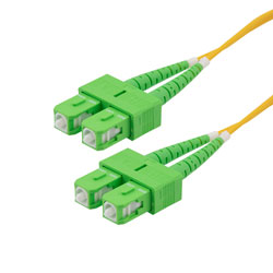 Picture of Fiber Optic Patch Cable SC/APC to SC/APC Duplex 9/125 single mode OS2 OFNP, 15 meter