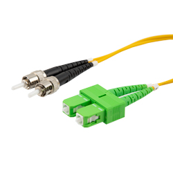 Picture of Fiber Optic Patch Cable SC/APC to ST/UPC Duplex 9/125 single mode OS2 LSZH, 5 meter