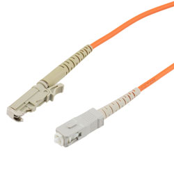Picture of Fiber Optic Patch Cable SC/PC-E2000/PC Simplex 100/140 Large Core Multimode Fiber 3.0mm PVC 5 m