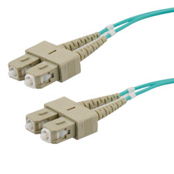 Picture of Fiber Optic Patch Cable SC to SC Duplex 50/125 multimode OM3 OFNP, 2 meter
