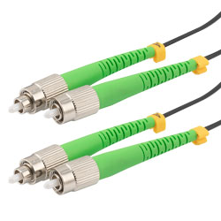 Picture of Fiber Optic Patch Cable FC/APC to FC/APC Duplex 9/125 SMF G.652.D 4.8mm Black, (LSZH) w/internal spiral armor, 15 meter