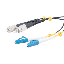 Picture of Fiber Optic Patch Cable FC/UPC to LC/UPC Duplex 9/125 SMF G.652.D 4.8mm Black, (LSZH) w/internal spiral armor, 2 meter