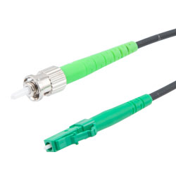 Picture of Fiber Optic Patch Cable LC/APC to ST/APC Simplex 9/125 SMF G.652.D 3.0mm Black, (LSZH) w/ internal spiral armor, 2 meter