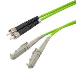 Picture of Fiber Optic Patch Cable SMA/PC-E2000/PC Duplex 50/125 OM5 Multimode Fiber 3.0mm PVC Jacket 1 meter