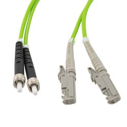 Picture of Fiber Optic Patch Cable SMA/PC-E2000/PC Duplex 50/125 OM5 Multimode Fiber 3.0mm PVC Jacket 1 meter