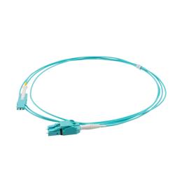 Picture of SN to LC Uniboot Cable Assembly, UPC Polished, Multimode OM3, Riser Rated, 2 Meter