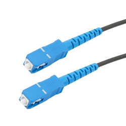 Picture of Fiber Optic Patch Cable SC/UPC to SC/UPC Simplex 9/125 SMF G.652.D 3.0mm Black, (LSZH) w/ internal spiral armor, 10 meter