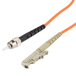 Picture of Fiber Optic Patch Cable ST/PC-E2000/PC Simplex 100/140 Large Core Multimode Fiber 3.0mm PVC 1 m