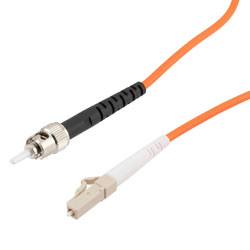 Picture of Fiber Optic Patch Cable ST/PC-LC/PC Simplex 100/140 Large Core Multimode Fiber 3.0mm PVC 1 m